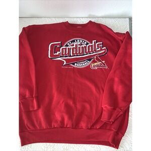 Vintage 1999 St Louis Cardinals Baseball Logo 7 Red Crewneck Sweatshirt XL